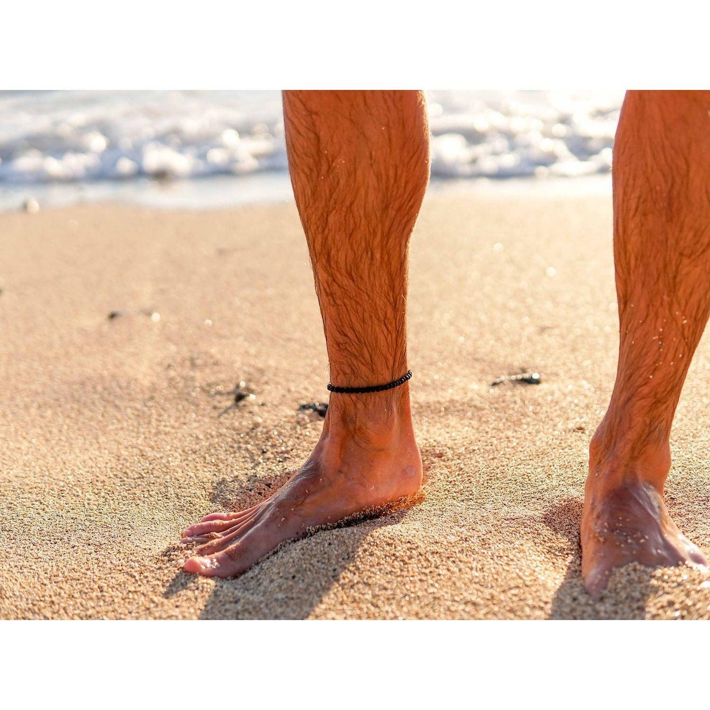 Black Lava Anklet for Men