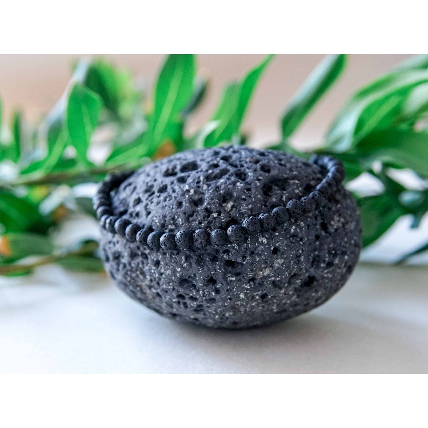 Black Lava Anklet for Men