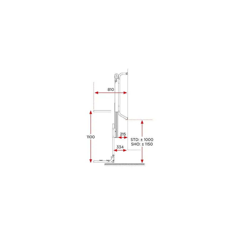 Polkupyöräteline Lift Short 12 V. Korkeus 830-1210 mm