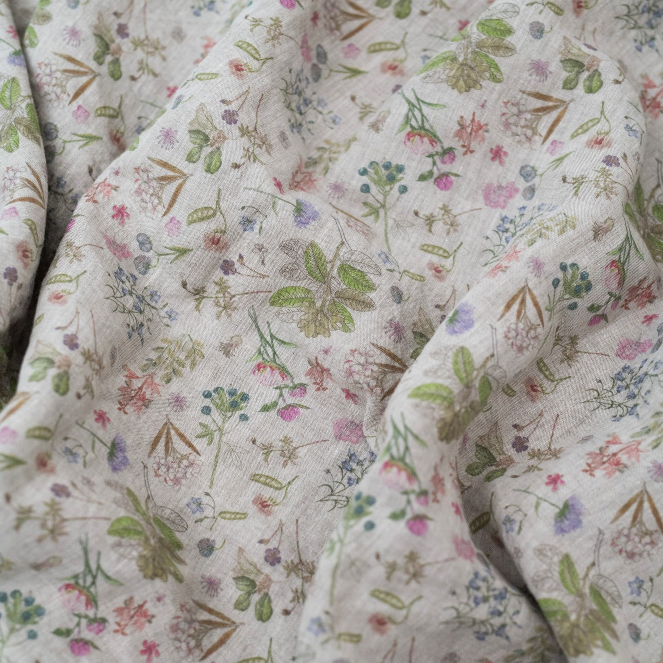 Pellavainen muotoonommeltu aluslakana Botany 2 (180x200x30 cm) - Linen Tales