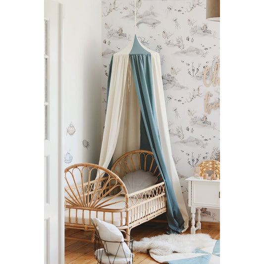 Organic Cotton and Linen Canopy - Blue Circus