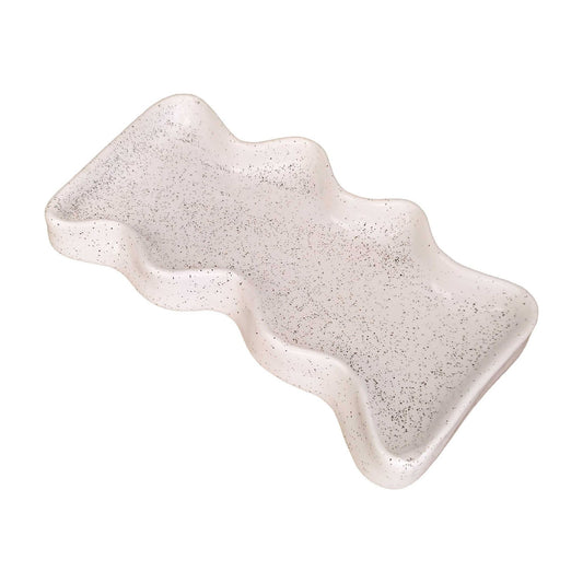 Ceramic Wave Tray – Rectangular White