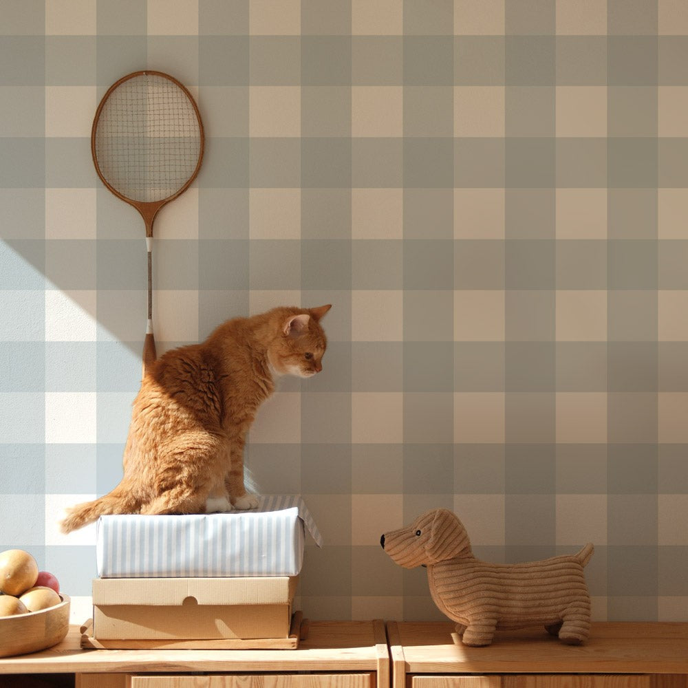 Check Classic Wallpaper - Light Blue