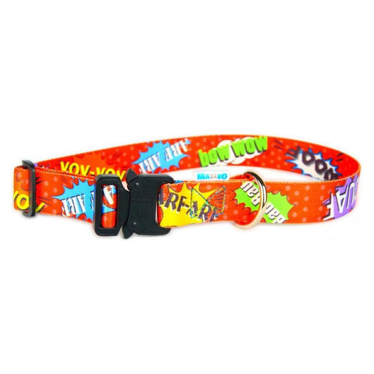 Collar With A Metal Buckle - Red Graffiti
