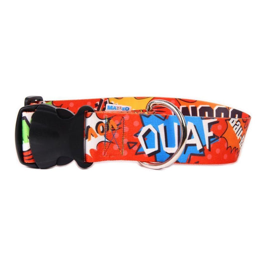 Collar With A Plastic Buckle - Red Graffiti