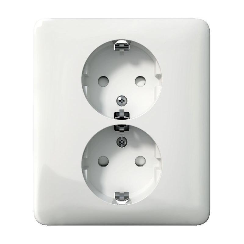 Pistorasia 2-osainen uppo-asennettava JL valkoinen Exxact-2530007