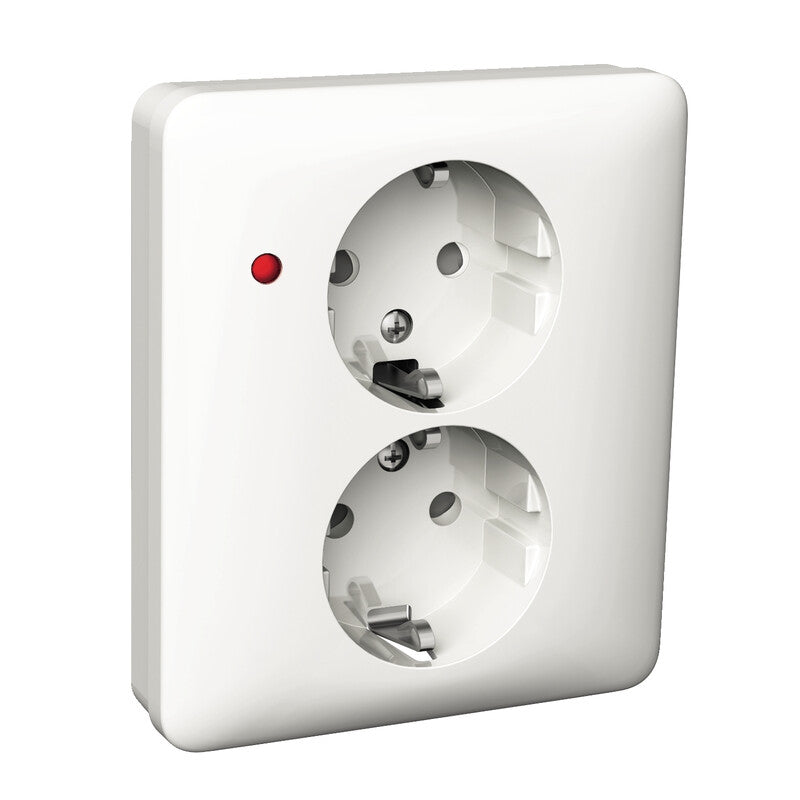 Pistorasia Schneider Electric Exxact 2S/16A/IP21 2X UPJ PUN LED VAL-3606480203909