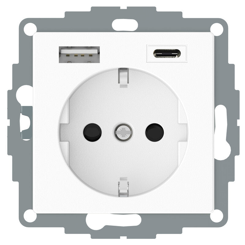 Pistorasia + USB Schneider Electric Exxact 1-PR + 2xUSB lat. A+C 3A VAL-3606489905835