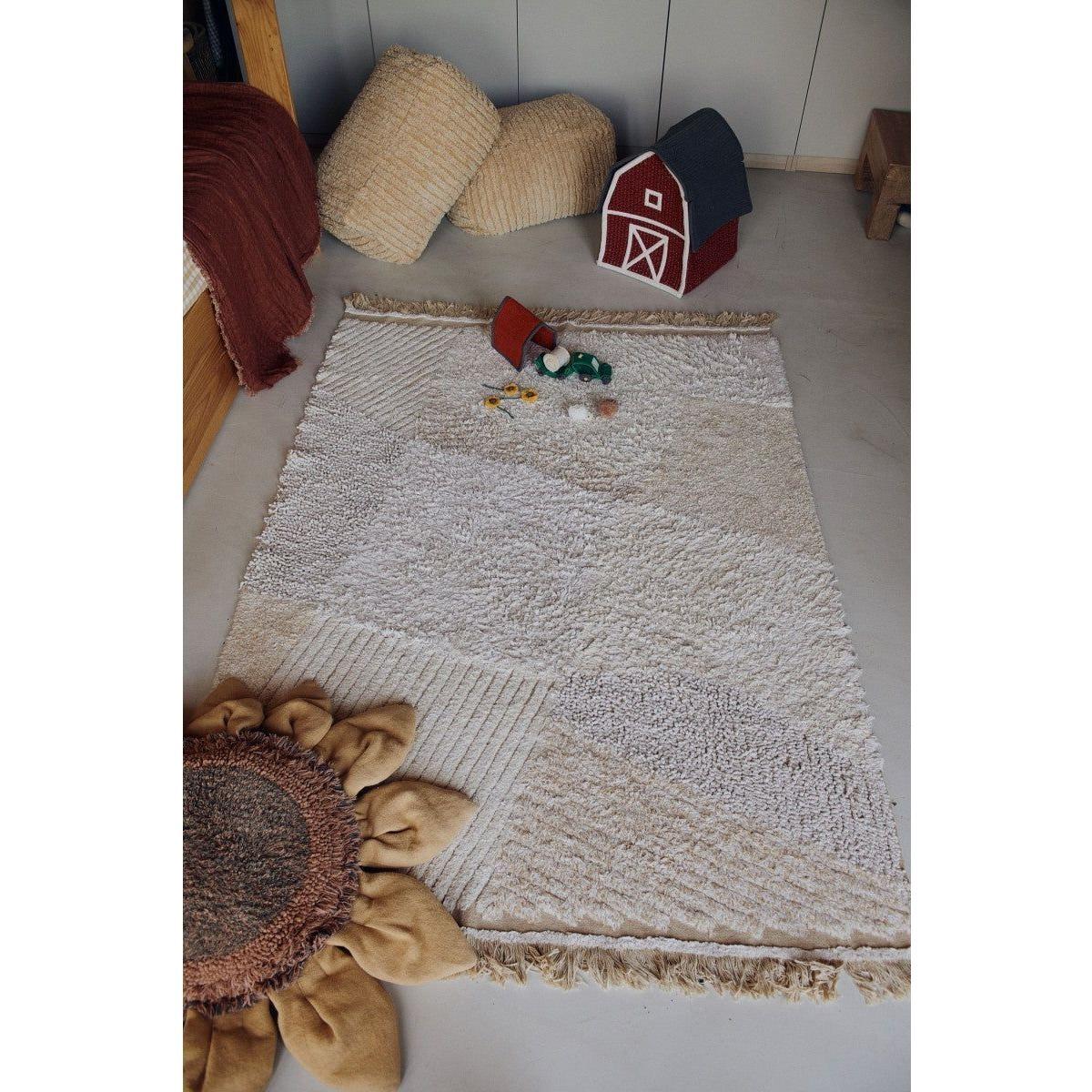 Cotton Play Rug Farm Fields with 7 Cotton Toys, 120x170 cm