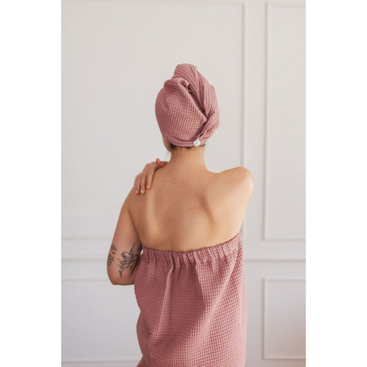 Cotton Waffle Sauna Wrap With Velcro