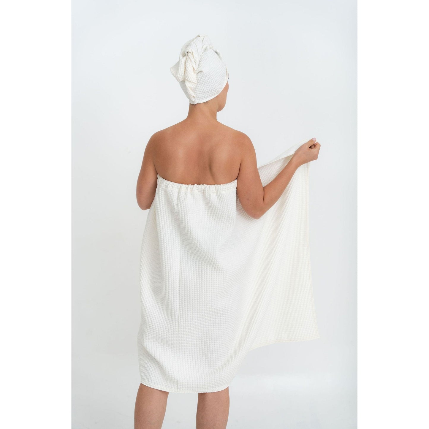 Cotton Waffle Sauna Wrap With Velcro