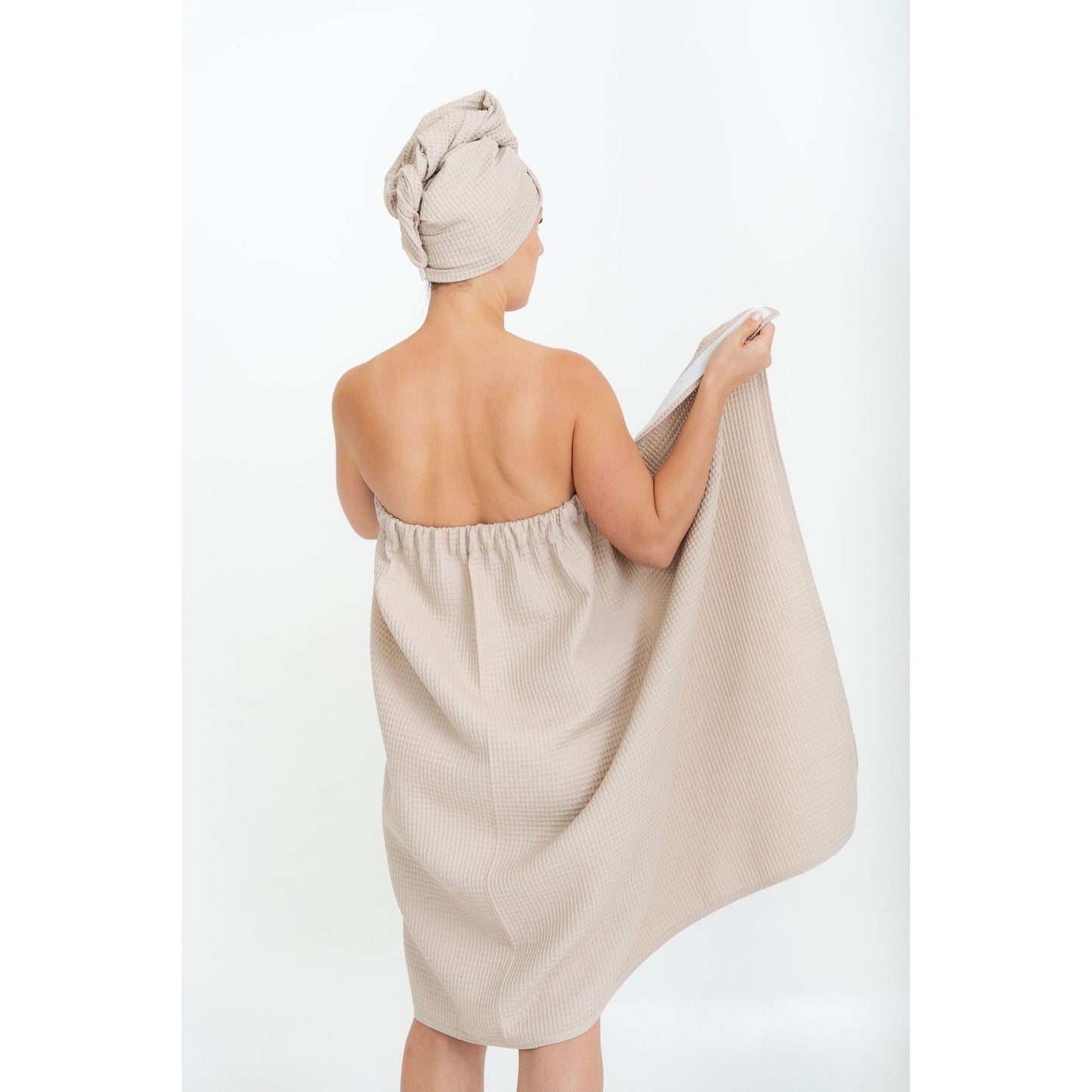 Cotton Waffle Sauna Wrap With Velcro