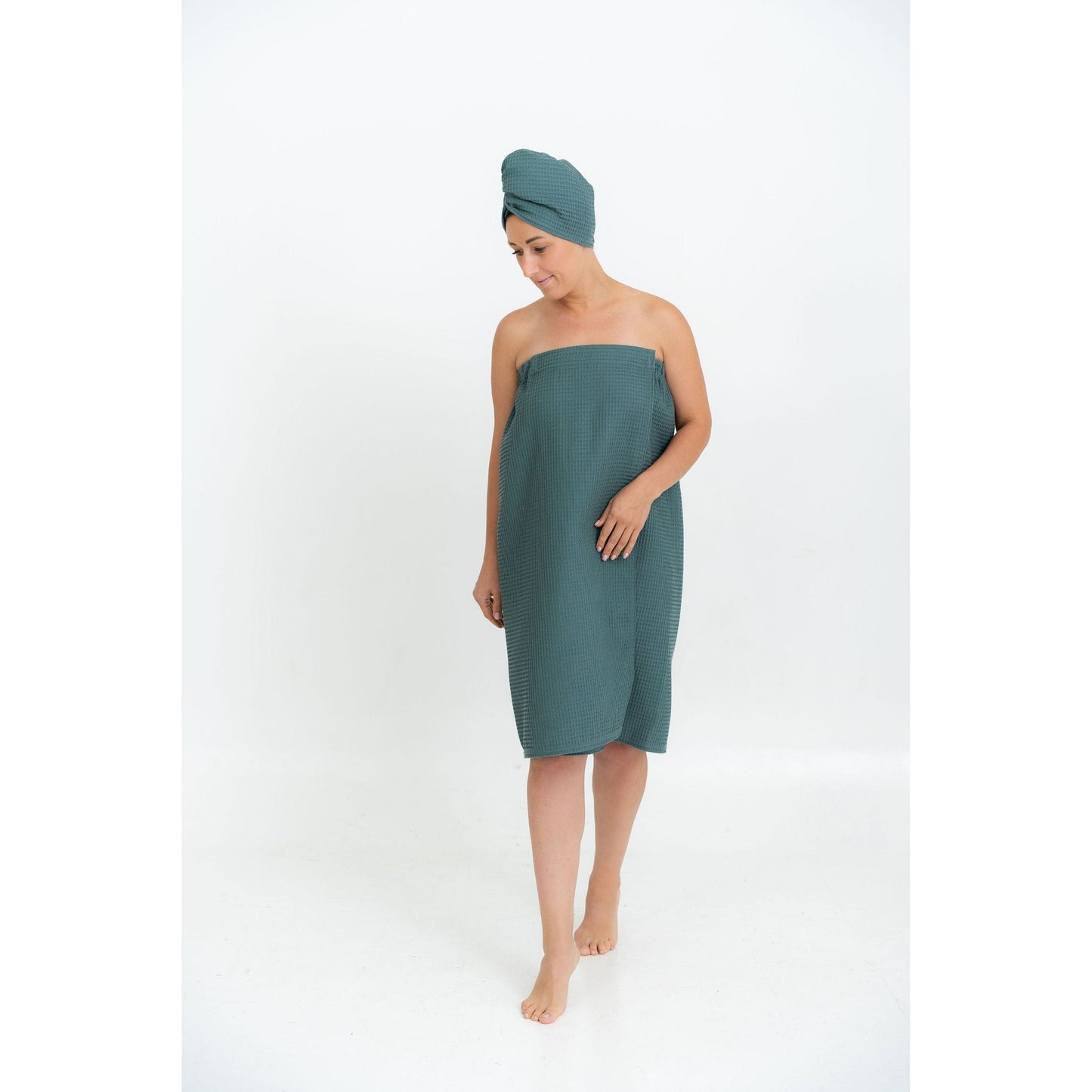 Cotton Waffle Sauna Wrap With Velcro