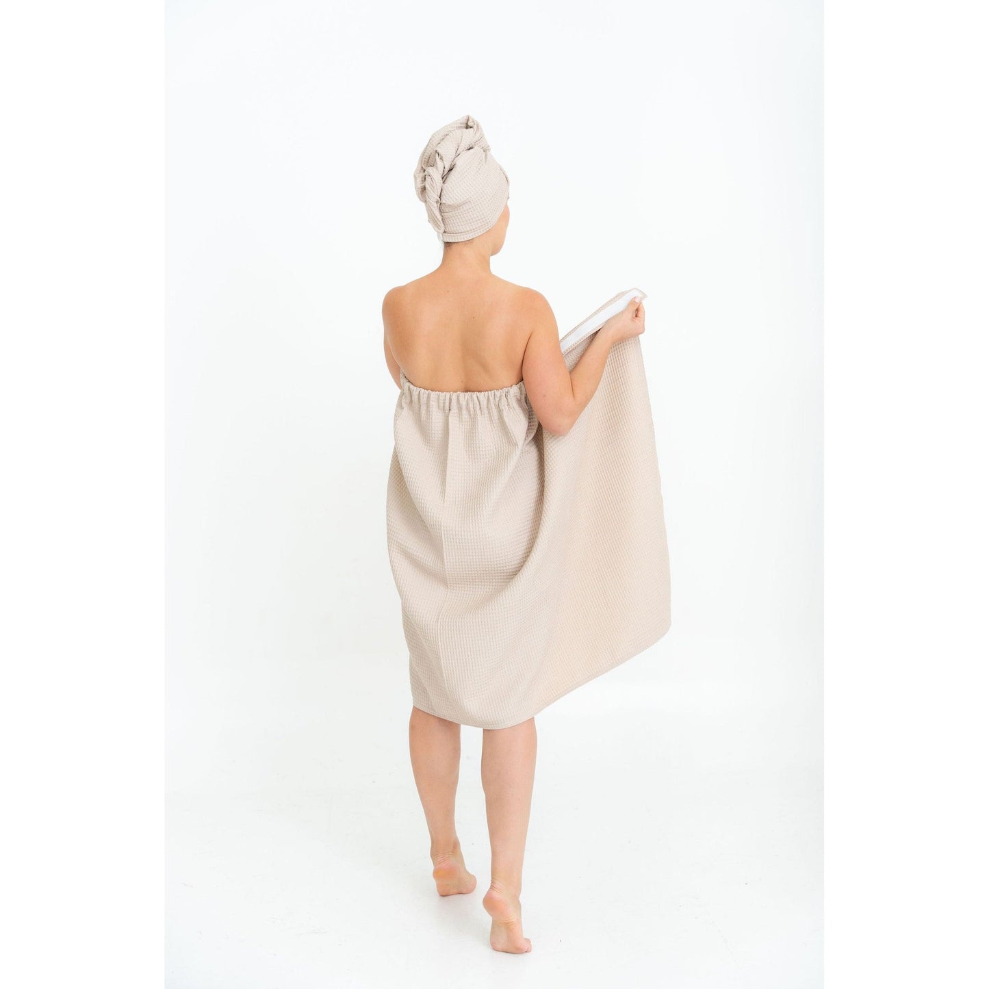 Cotton Waffle Sauna Wrap With Velcro