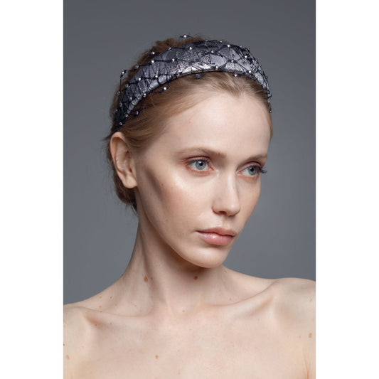 Headband Fiona with Honeycomb Veil