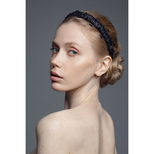 Slim Headband Naomi with Honeycomb Veil