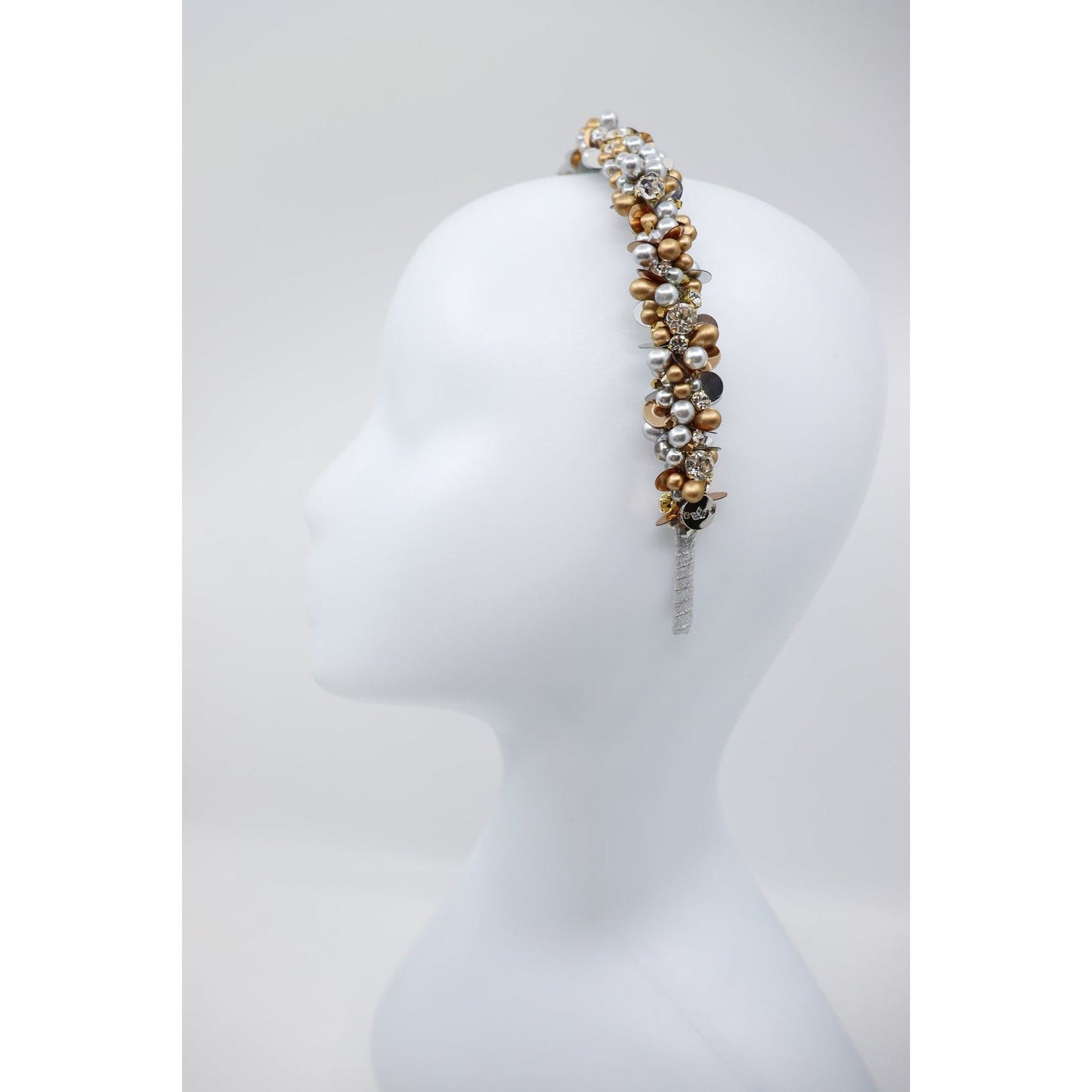 Headband Lena with Crystals, Pearls, Beads and Sequins