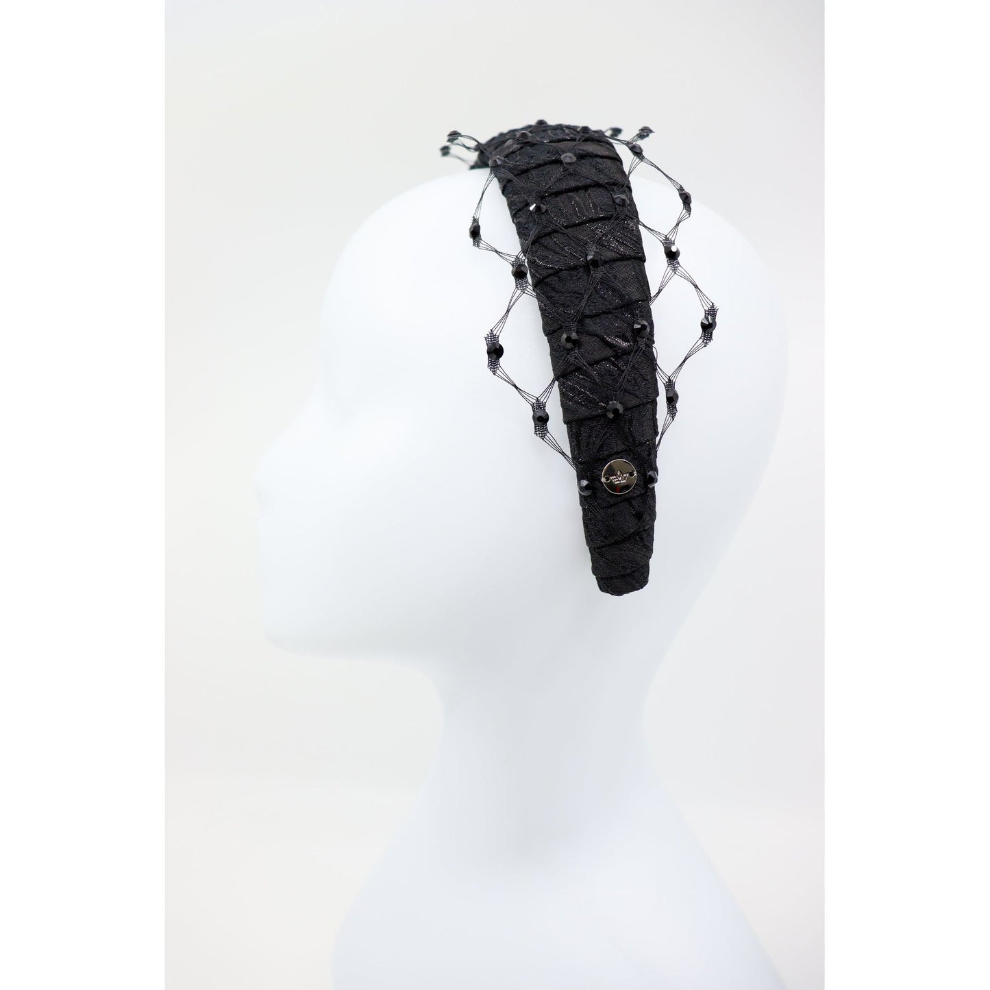 Headband Charlize with Swarovski Crystals Honeycomb Veil