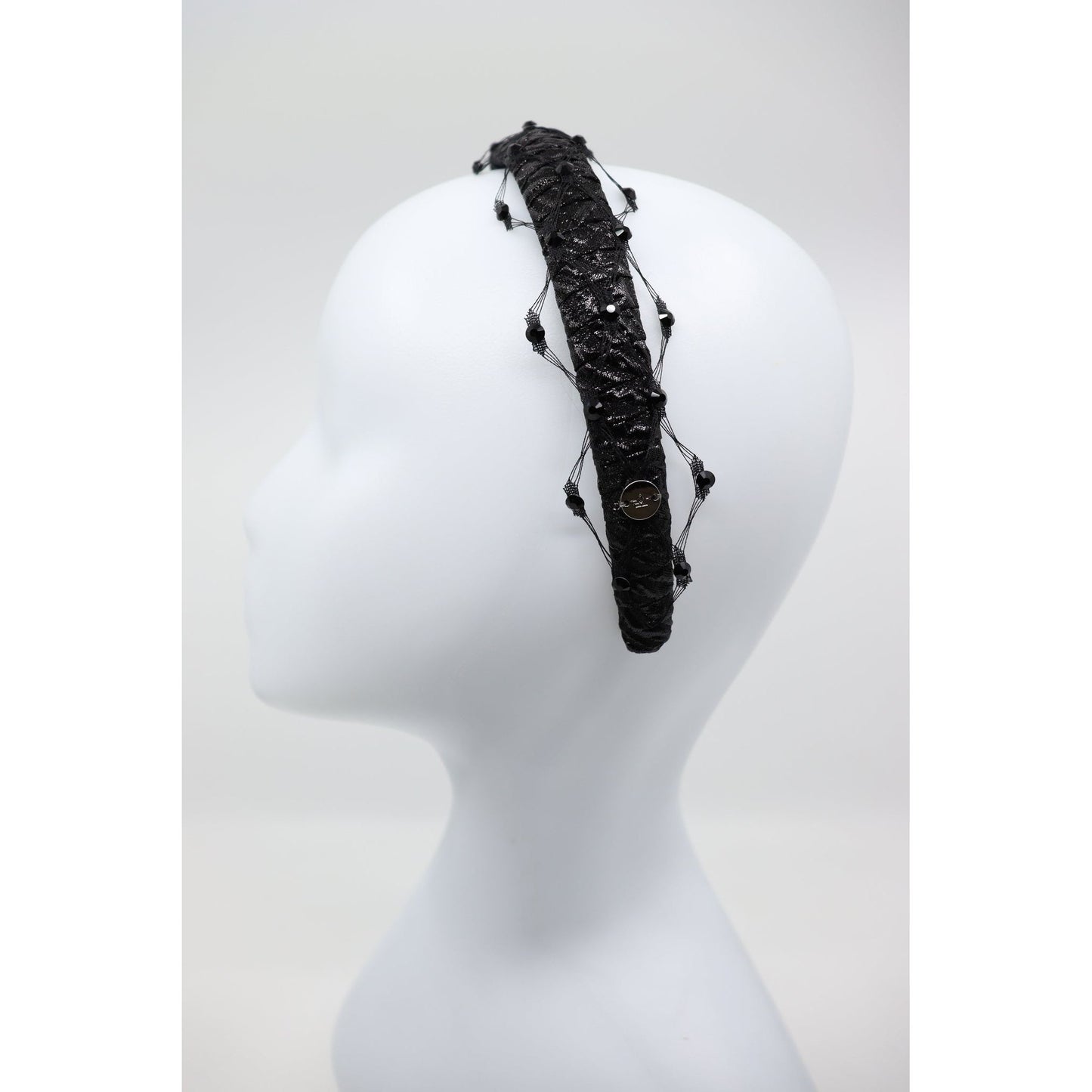 Slim Headband Naomi with Honeycomb Veil
