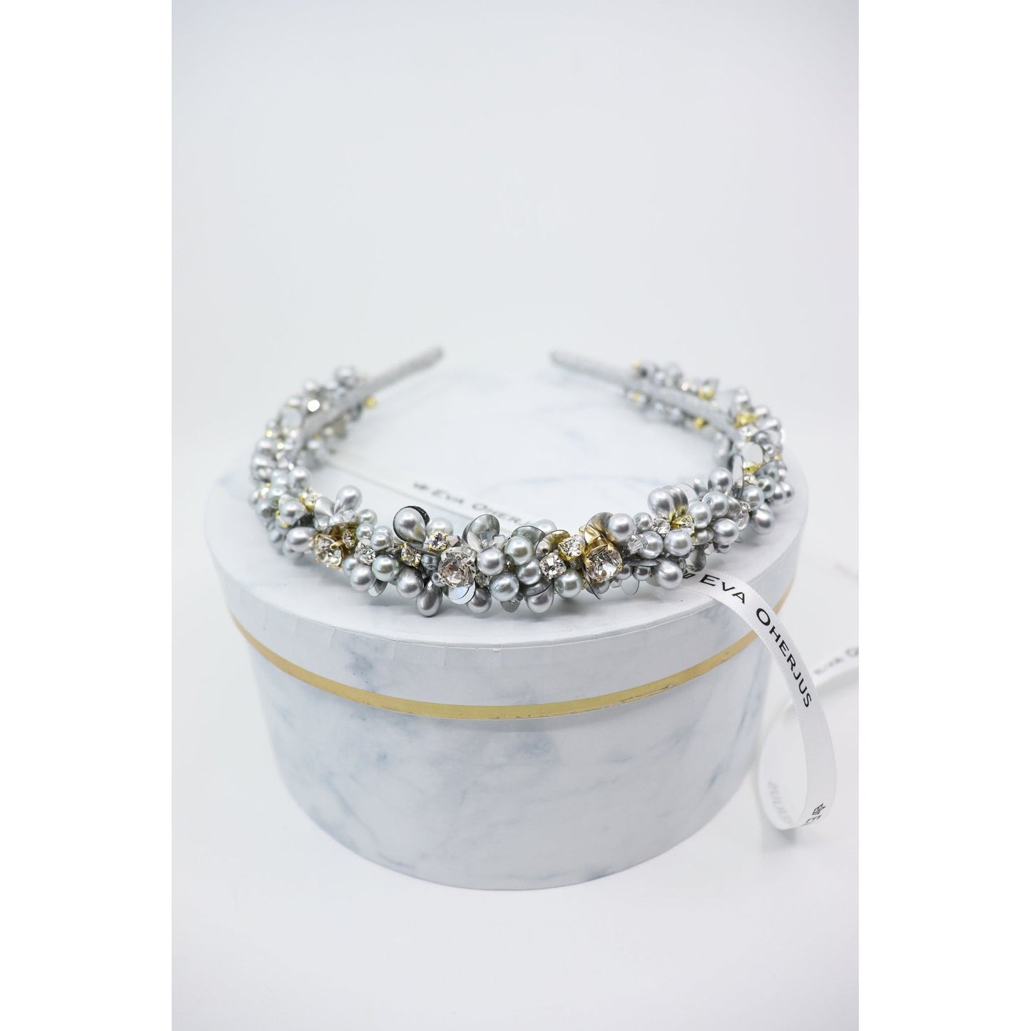 Headband Selena with Crystals and Pearls