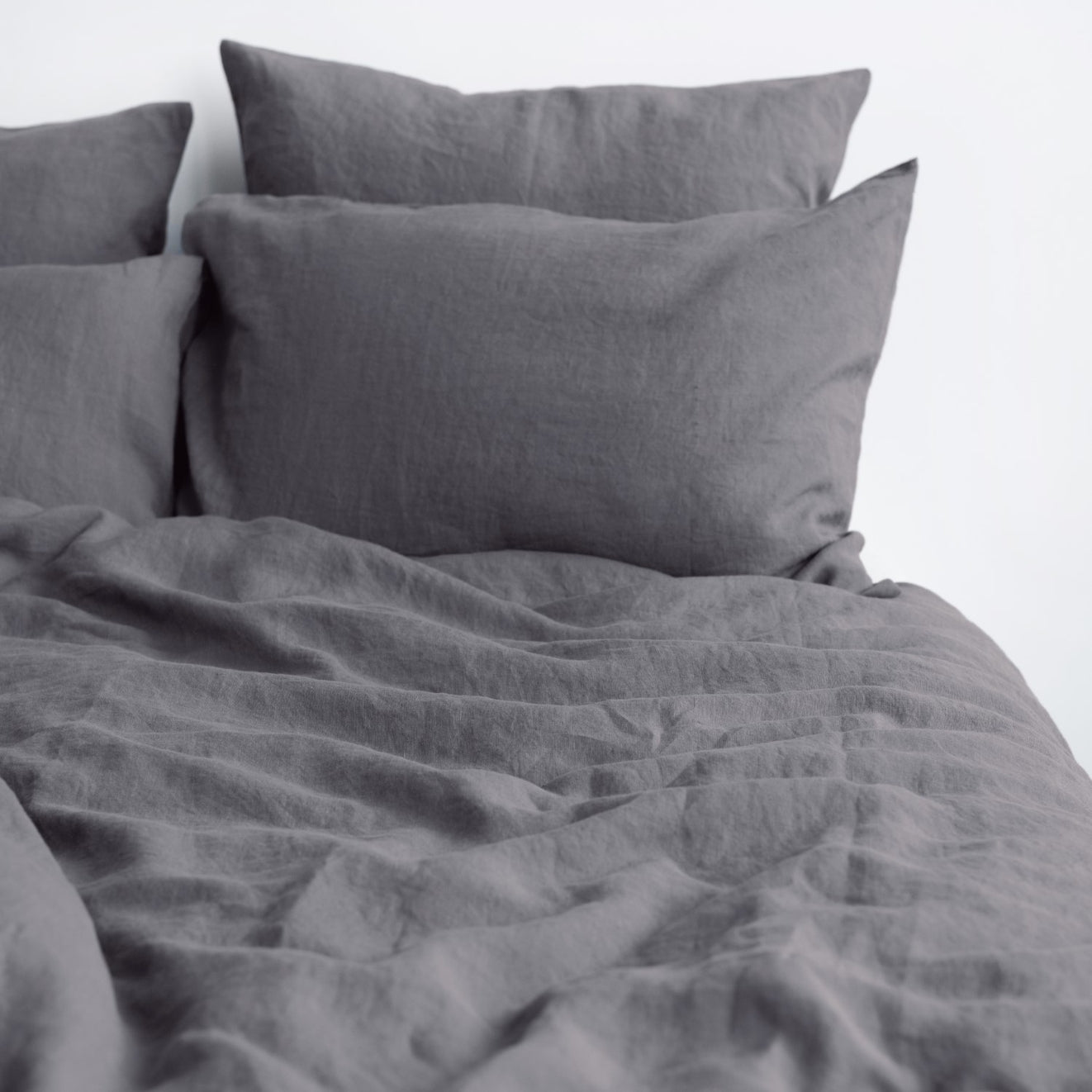 Pellava pussilakanasetti - Dark Grey (Parivuode) - Linen Tales