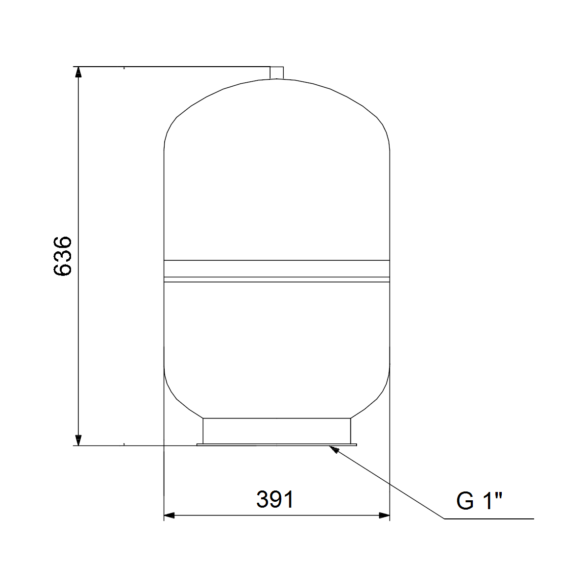 KALVOPAINESÄILIÖ GRUNDFOS 60L PN10 PYSTY