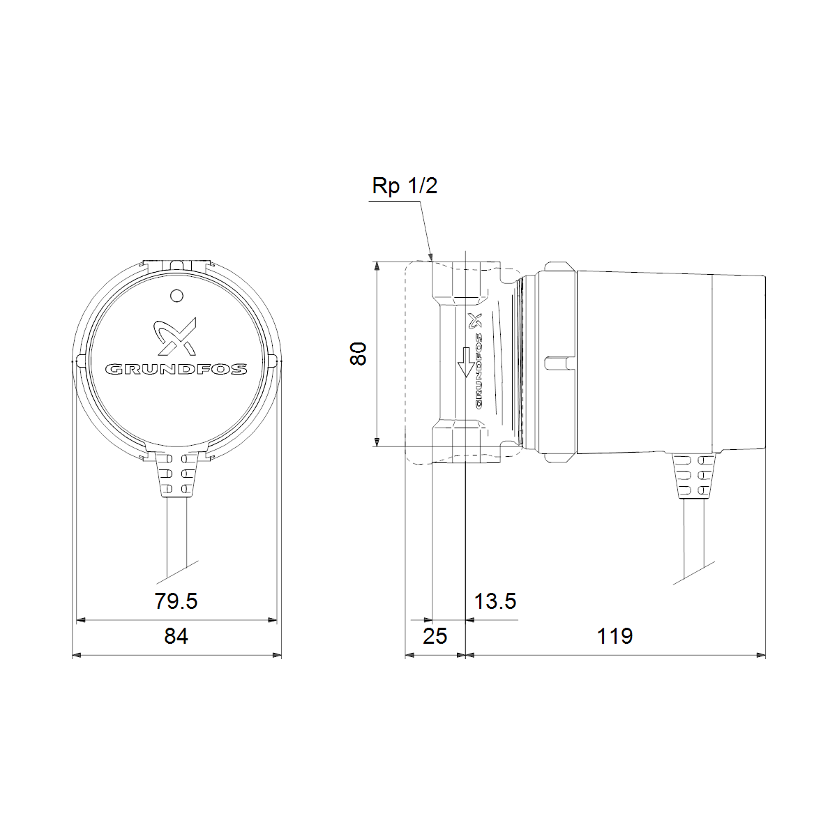 KÄYTTÖVESIPUMPPU GRUNDFOS UP 15-14B PM 1x230 80xR15