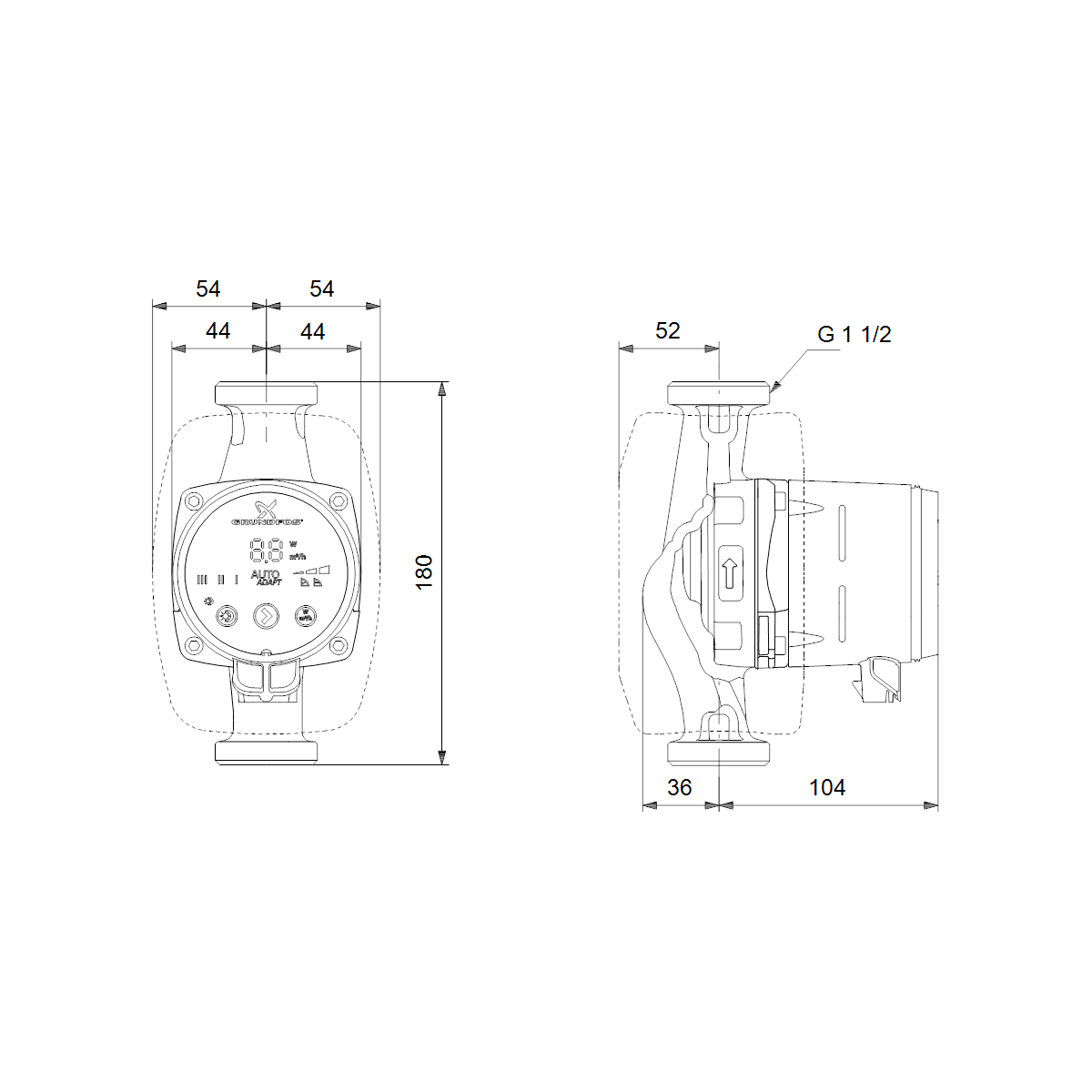 LÄMPÖJOHTOPUMPPU GRUNDFOS ALPHA2 25-40 180