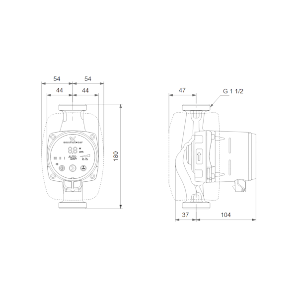 KÄYTTÖVESIPUMPPU GRUNDFOS ALPHA2 25-40 N 180