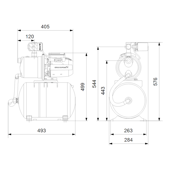 VESIAUTOMAATTI GRUNDFOS JP 4-47 PT-H 20L 1x230V 1,5M