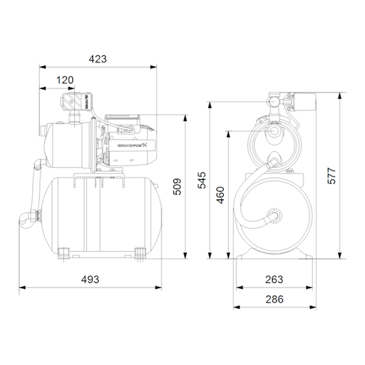 VESIAUTOMAATTI GRUNDFOS JP 5-48 PT-H 20L 1x230V 1,5M