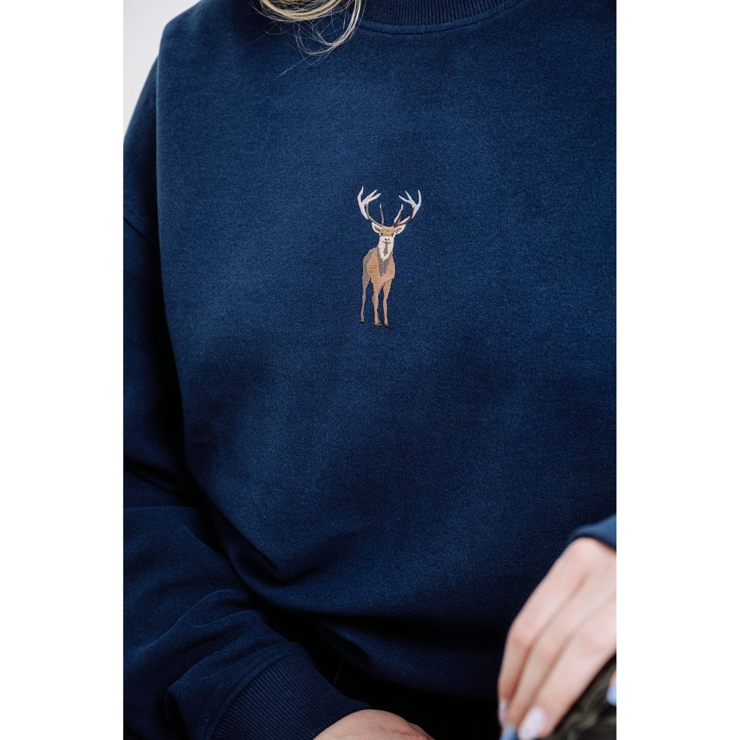 Deer Sweatshirt - Indigo Blue