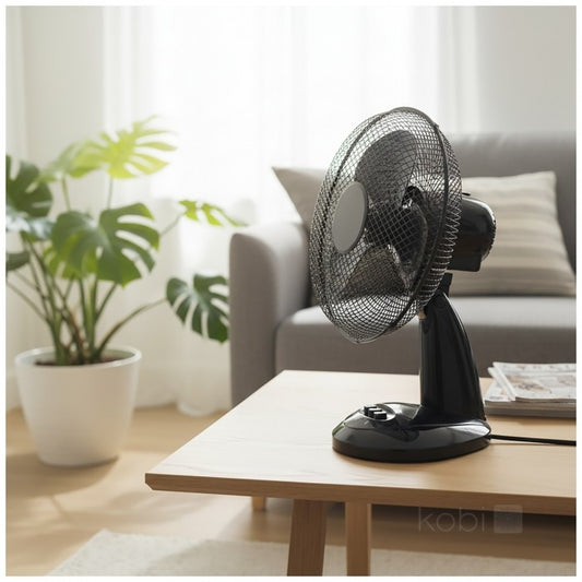Kobi Windstar VIENTO pöytätuuletin 40 W – 3 nopeutta, 90° säätö, musta