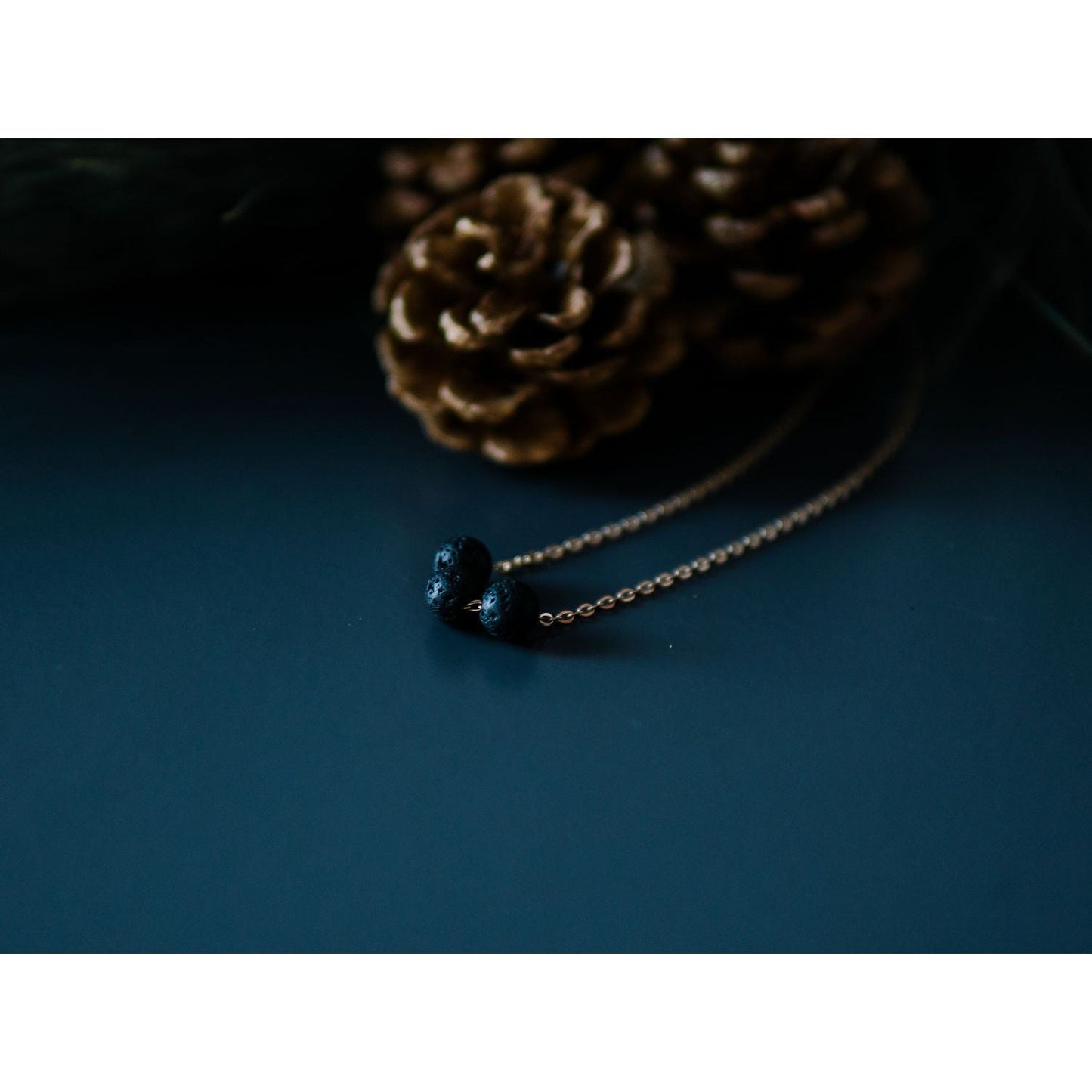 Diffuser Necklace with 3 Lava Beads