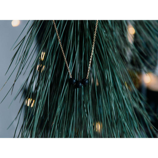 Diffuser Necklace with 3 Lava Beads