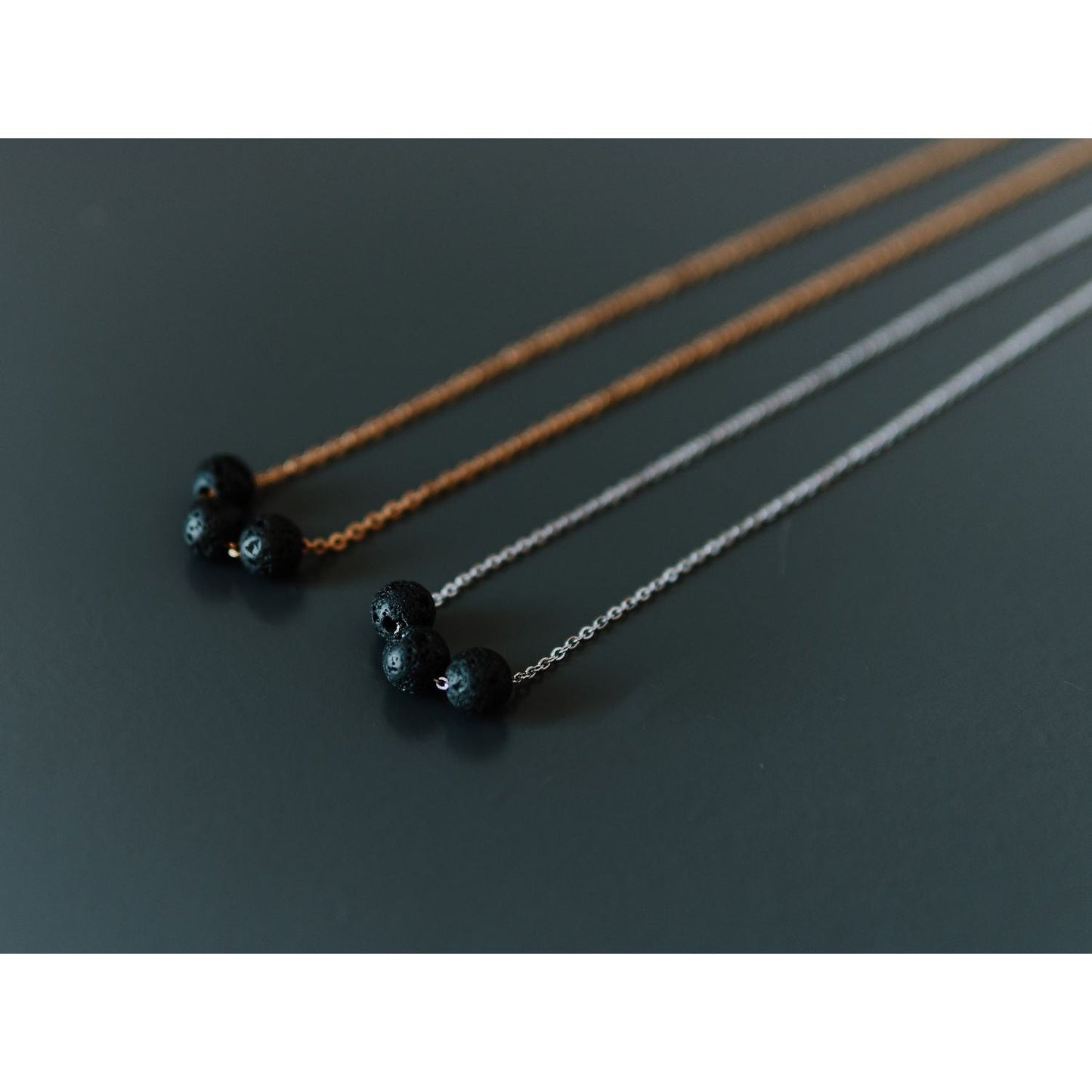 Diffuser Necklace with 3 Lava Beads