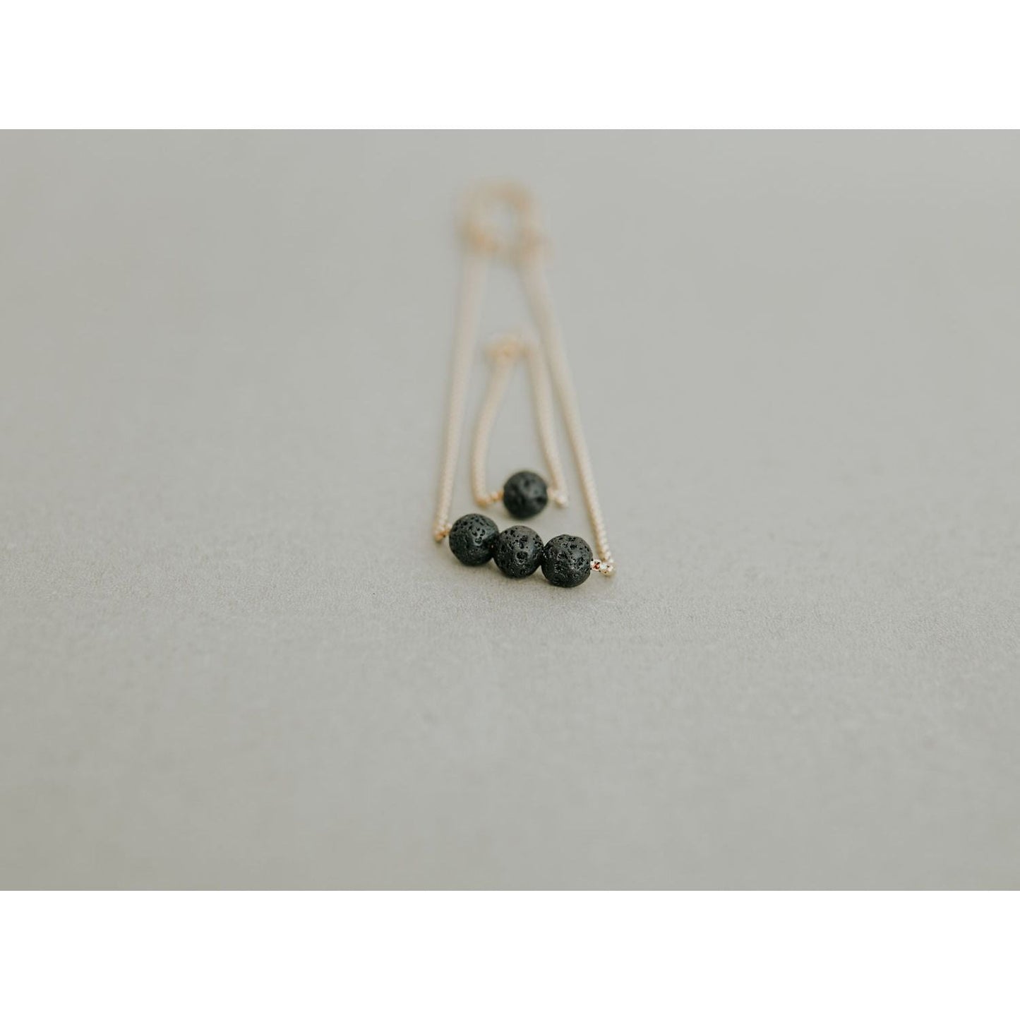 Diffuser Set, Necklace and Bracelet - Black Lava
