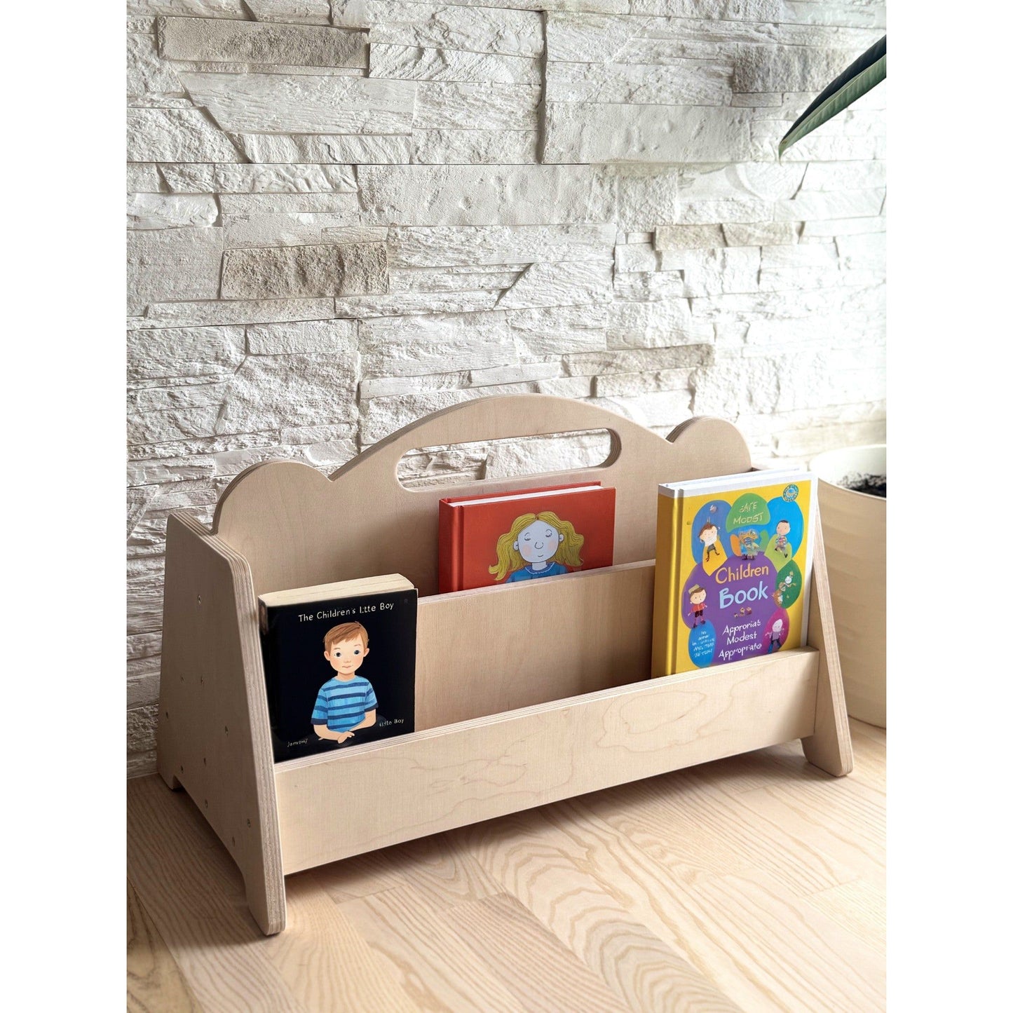 Montessori Double Sided Wooden Book Display For Kids