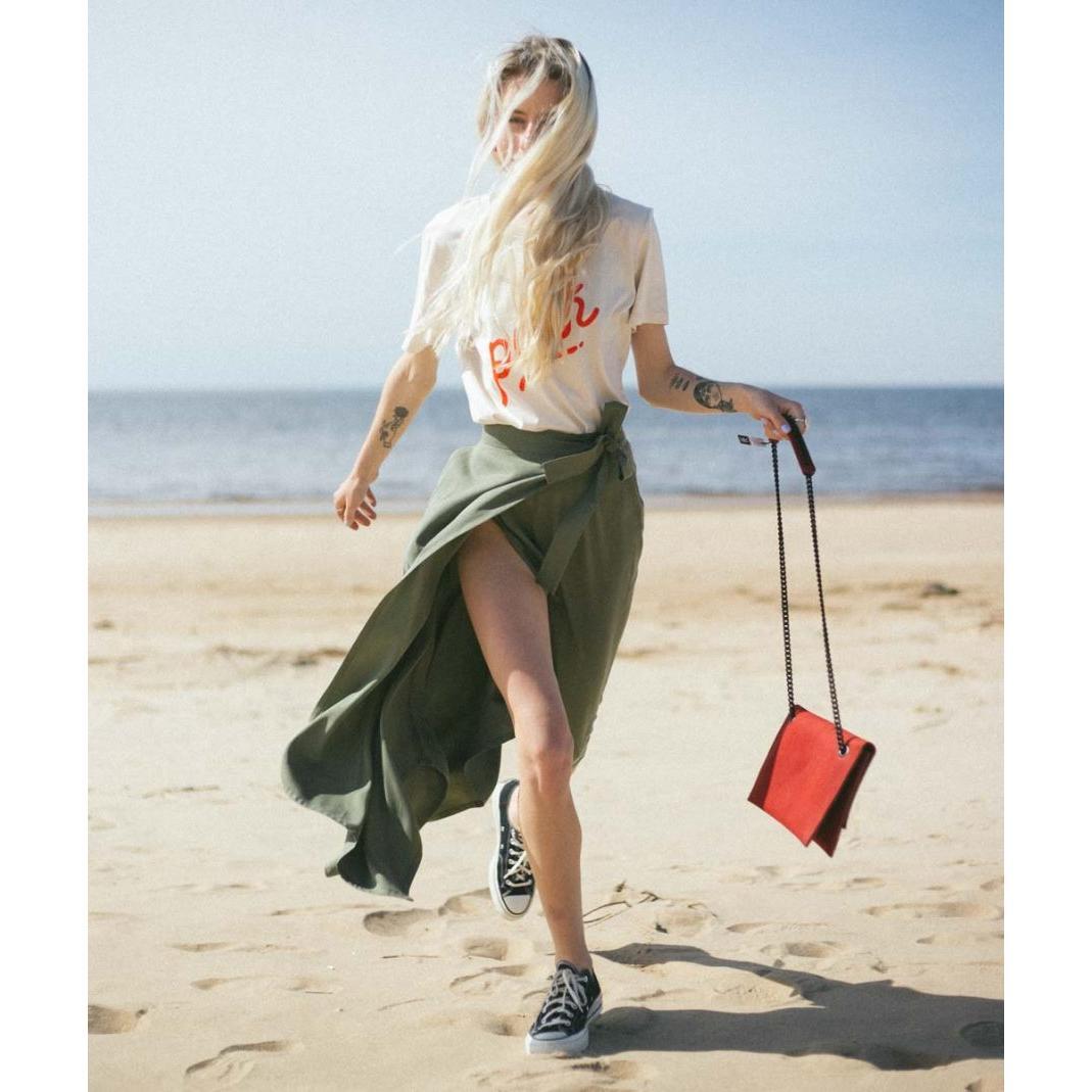 Chain Shoulder Bag - Red