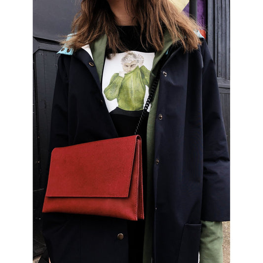 Chain Shoulder Bag - Red