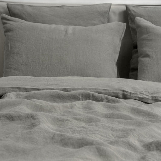 Pellava pussilakanasetti - Khaki (yhden hengen) - Linen Tales