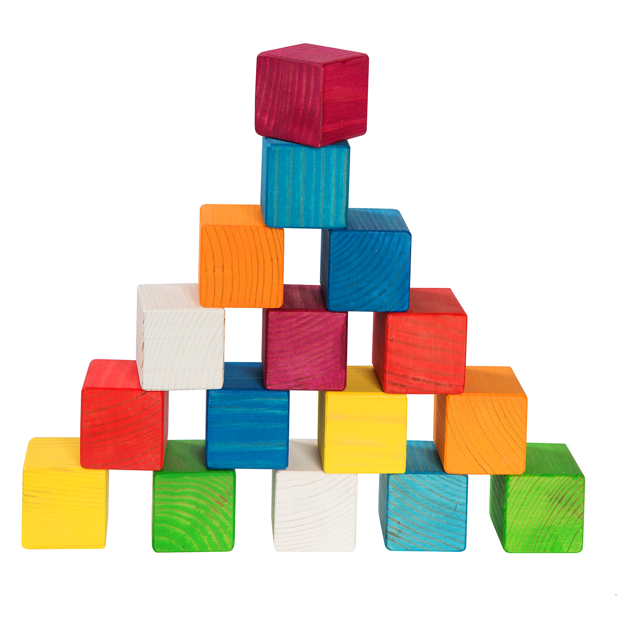 Hand-made Colorful Wooden Building Blocks for Kids – 16 pieces