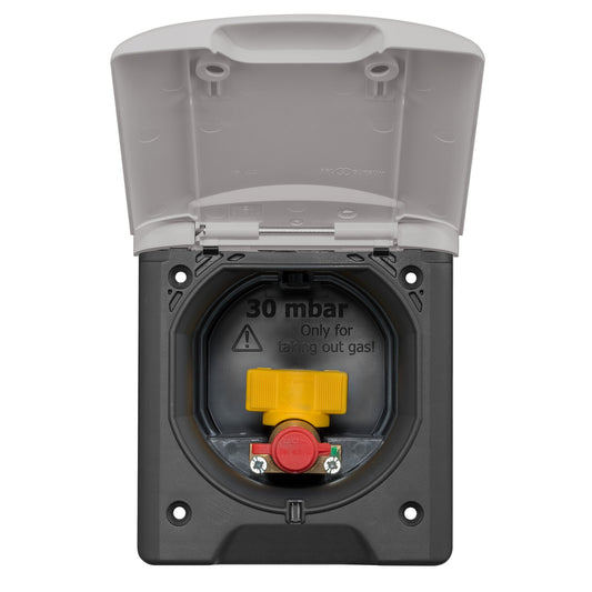 Kaasun ulosottorasia vaaleanharmaa