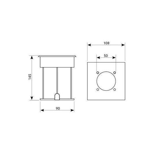 Maa- ja terassivalaisin ENTRADA1 neliö IP65