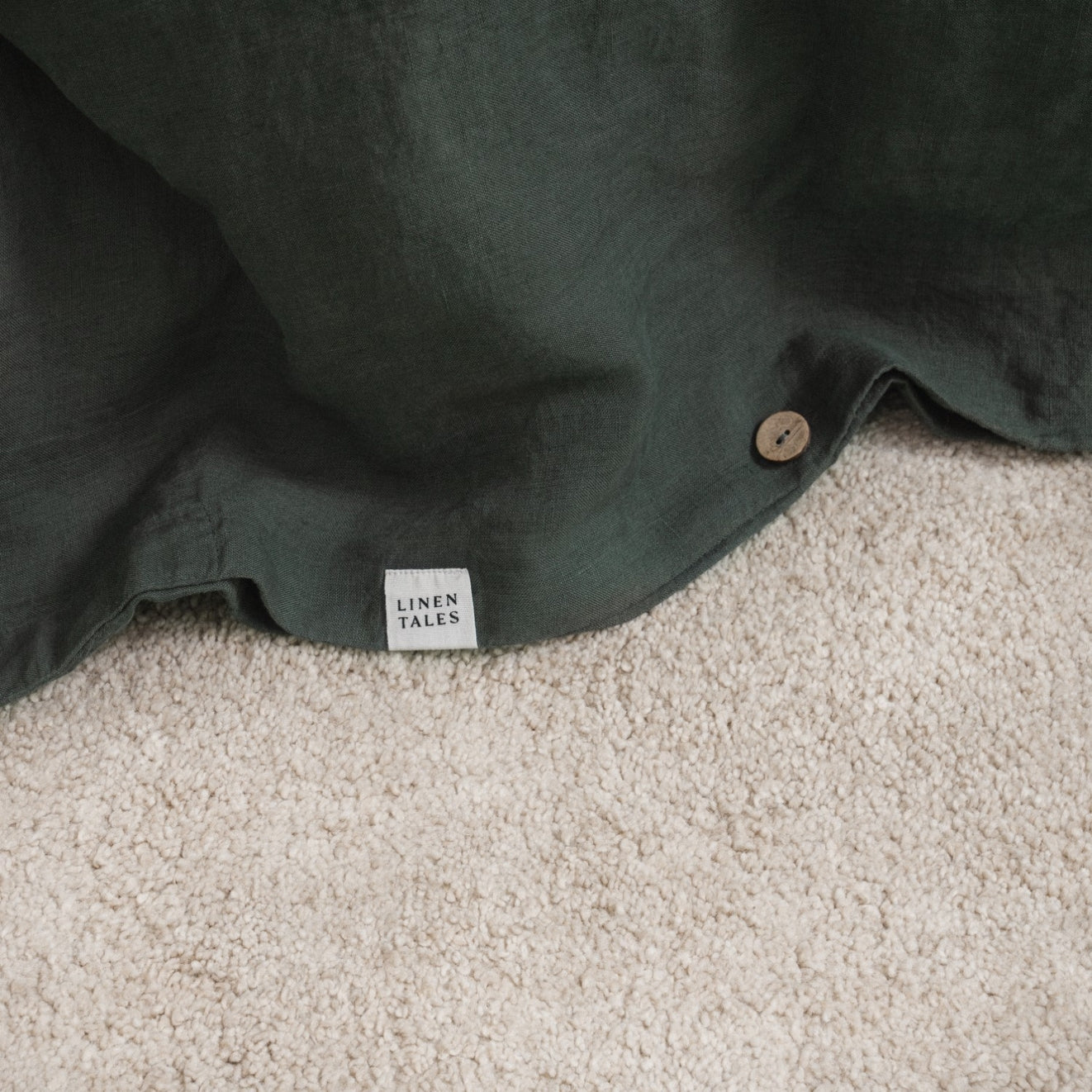 Pellava pussilakanasetti - Forest Green (Parivuode) - Linen Tales