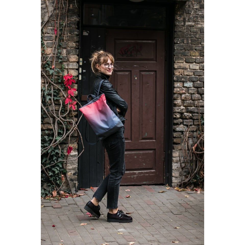 Faux Leather Backpack - Salmon