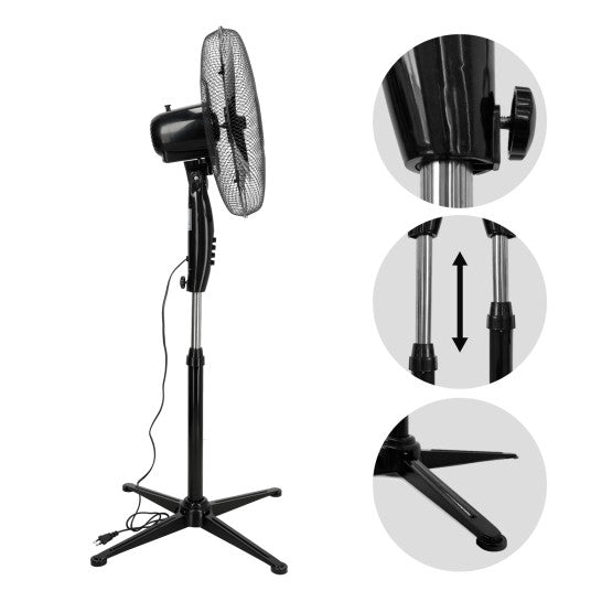 Lattiatuuletin 45 W, Ø 43 cm – 3 nopeutta, musta
