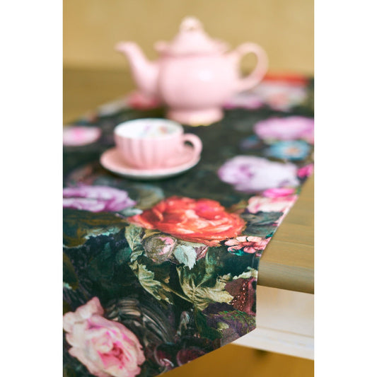 Francine Black Table Runner with Tassels