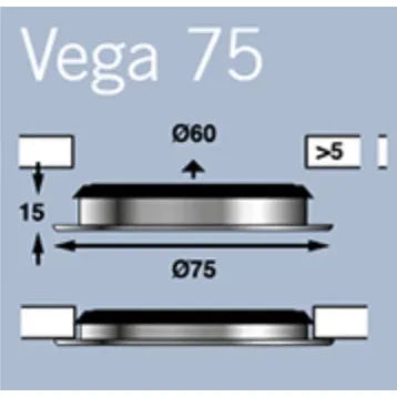 Frilight spottivalo Vega 75, 6 SMD, mattakromi