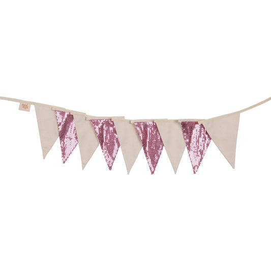 Sequin Garland - Pink and Beige